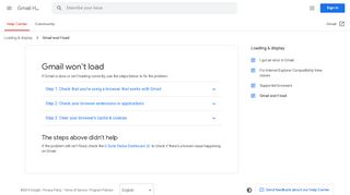 
                            4. Gmail won't load - Gmail Help - Google Help