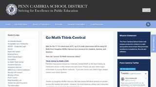 
                            7. Go Math Think Central – Penn Cambria School District