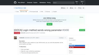 
                            2. [GOCA] Login method sends wrong parameter · Issue #3490 ... - GitHub