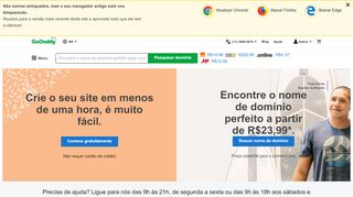 
                            1. GoDaddy Brasil: Sites, registro de domínios e hospedagem