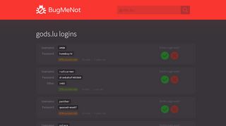 
                            8. gods.lu passwords - BugMeNot