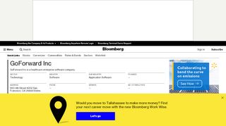 
                            4. GoForward Inc - Company Profile and News - Bloomberg Markets