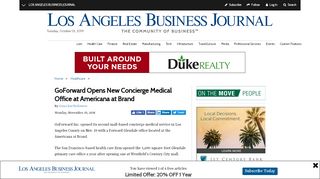 
                            3. GoForward Opens New Concierge Medical Office at Americana at Brand