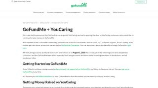 
                            7. GoFundMe + YouCaring – GoFundMe Help Center