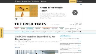 
                            9. Gold Circle members brassed off by Aer Lingus changes - Irish Times