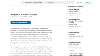 
                            7. Goldman Sachs hiring API Product Manager - Marquee Engineering in ...