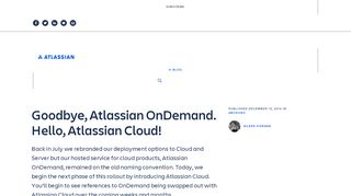 
                            2. Goodbye Atlassian OnDemand. Hello Atlassian Cloud!