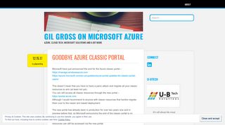 
                            8. Goodbye Azure classic portal – Gil Gross on Microsoft Azure