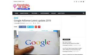 
                            9. Google AdSense Latest update 2019 – Knowledge Of The World