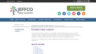 
                            1. Google App Logins - Jeffco Public Schools