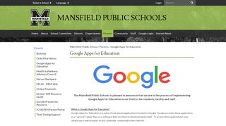 
                            9. Google Apps for Education - Mansfield Public School