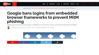 
                            4. Google bans logins from embedded browser frameworks to ...