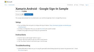 
                            1. Google Sign-In Sample - Xamarin