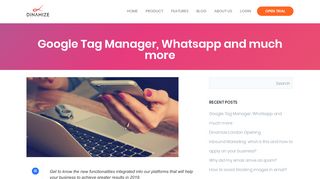 
                            8. Google Tag Manager, Whatsapp and much more - Dinamize