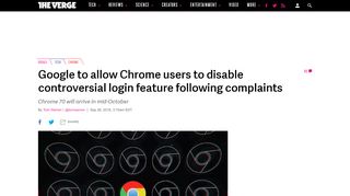 
                            11. Google to allow Chrome users to disable controversial login feature ...