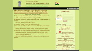 
                            8. Government of India , Ministry of New Renewable Energy - CCDC Portal