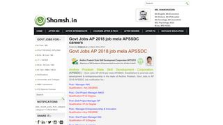 
                            7. Govt Jobs AP 2018 job mela APSSDC careers - Shamsh.in