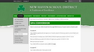 
                            2. GPA Conversion - New Haven School District