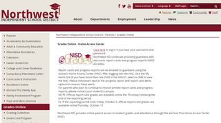 
                            8. Grades Online - Northwest Independent School District