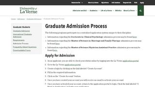 
                            3. Graduate Admission Process | Admission at La Verne
