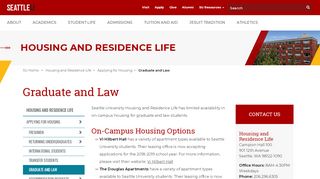 
                            7. Graduate and Law - Applying for Housing ... - Seattle University