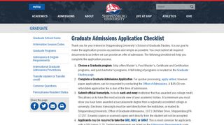 
                            6. Graduate Application Procedures - Shippensburg University