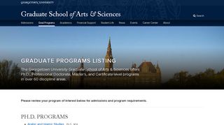 
                            8. Graduate Programs | Graduate School of Arts & Sciences ...