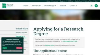 
                            7. Graduate School: Applying for a Research Degree