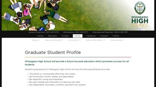 
                            6. Graduate Student Profile | Whanganui High School