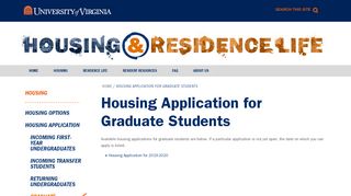 
                            5. Graduate Students - UVA Housing & Residence Life - University of ...