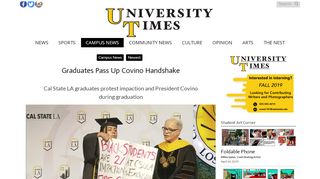 
                            8. Graduates Pass Up Covino Handshake – University Times