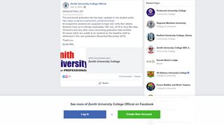 
                            3. GRADUATION LIST... - Zenith University College Official | Facebook