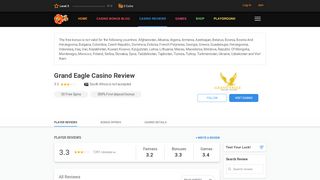 
                            5. Grand Eagle Casino Review & Ratings by Real Players - 2019