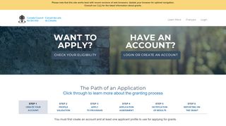 
                            5. Grant Application Portal | Canada Council for the Arts