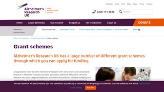 
                            3. Grant schemes | Alzheimer's Research UK