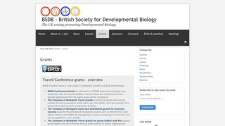 
                            2. Grants - BSDB - British Society for Developmental Biology