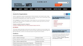 
                            5. Grants for Organizations | NEA