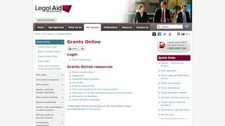 
                            8. Grants Online - Legal Aid NSW