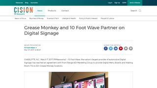 
                            6. Grease Monkey and 10 Foot Wave Partner on Digital Signage