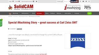 
                            9. great success at Carl Zeiss SMT - solidcam.com