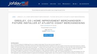 
                            8. GREELEY, CO | Home Improvement Merchandiser - Fixture Installer ...