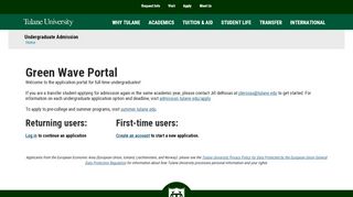 
                            5. Green Wave Portal - Tulane University