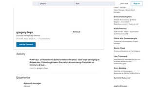 
                            4. gregory feys - Account manager - Admisol | LinkedIn