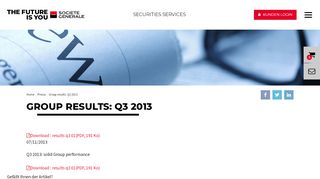
                            8. Group results: Q2 2013 - Societe Generale Securities Services