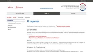 
                            7. Groupware - Rechenzentrum - Universität Greifswald