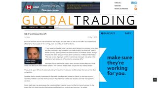 
                            2. GS: It's All About the API | GlobalTrading