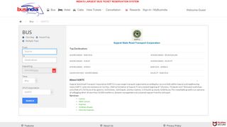 
                            4. GSRTC Online Bus Tickets Booking - busindia