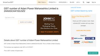 
                            2. GST number of Adani Power Maharashtra Limited is ... - KnowYourGST