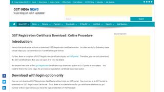 
                            7. GST Registration Certificate Download | Online Procedure ...