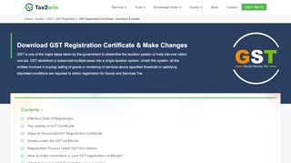 
                            4. GST Registration Certificate - Download & Update - Tax2win